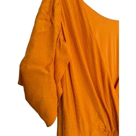 TED Baker High‎ Neck Paneled Midi Dress Tangerine Orange Sz 2 - Picture 4 of 9